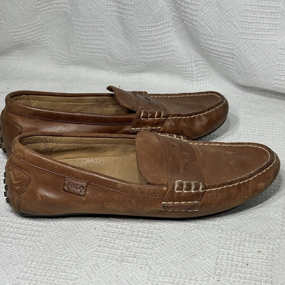 POLO Ralph Lauren‎ Men's Reynold Brown Mocassin Driving Loafers Size 10D Shoes